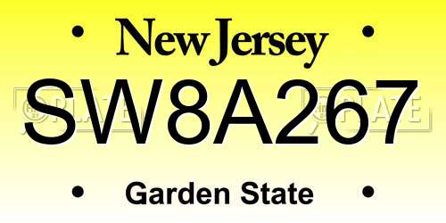 SW8A267 New Jersey License Plate