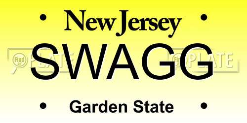 SWAGG New Jersey License Plate