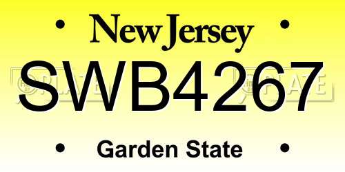 SWB4267 New Jersey License Plate
