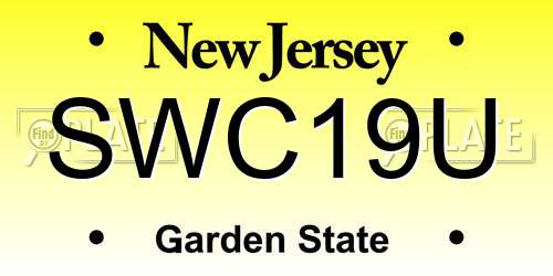 SWC19U New Jersey License Plate