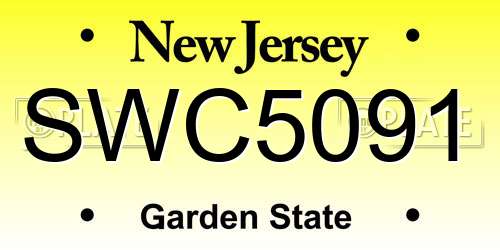 SWC5091 New Jersey License Plate
