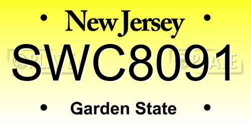 SWC8091 New Jersey License Plate