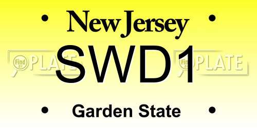 SWD1 New Jersey License Plate