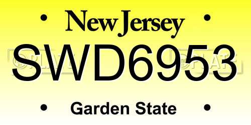 SWD6953 New Jersey License Plate