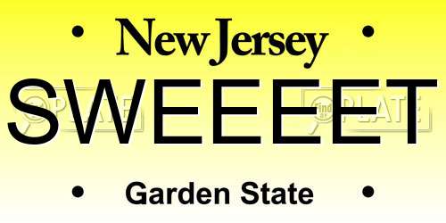 SWEEEET New Jersey License Plate
