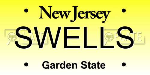 SWELLS New Jersey License Plate