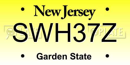 SWH37Z New Jersey License Plate