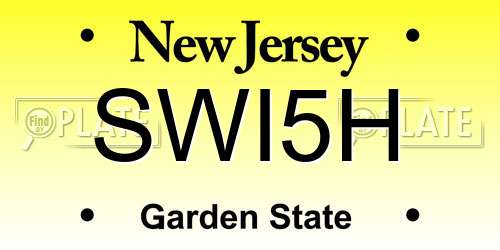 SWI5H New Jersey License Plate