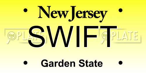 SWIFT New Jersey License Plate