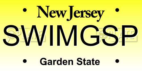 SWIMGSP New Jersey License Plate