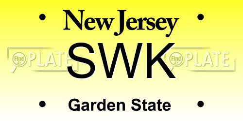 SWK New Jersey License Plate