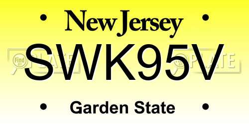 SWK95V New Jersey License Plate