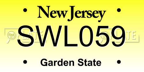 SWL059 New Jersey License Plate