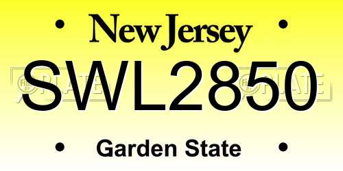 SWL2850 New Jersey License Plate