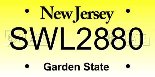 SWL2880 New Jersey License Plate