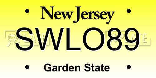 SWLO89 New Jersey License Plate