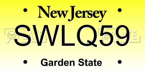SWLQ59 New Jersey License Plate