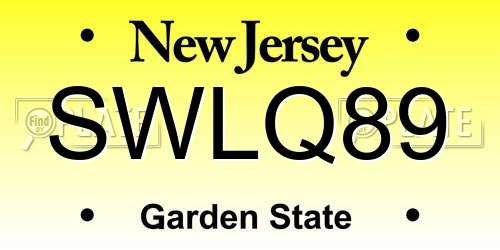 SWLQ89 New Jersey License Plate