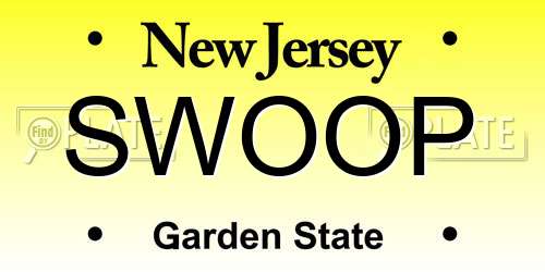 SWOOP New Jersey License Plate