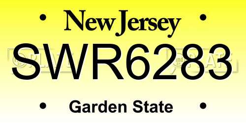 SWR6283 New Jersey License Plate