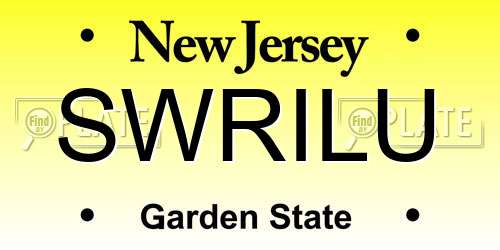 SWRILU New Jersey License Plate