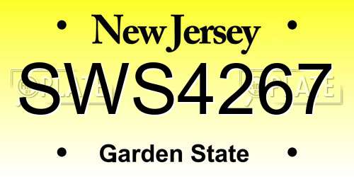 SWS4267 New Jersey License Plate