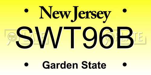 SWT96B New Jersey License Plate