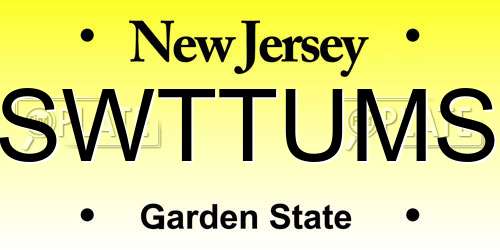 SWTTUMS New Jersey License Plate