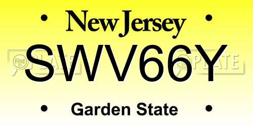 SWV66Y New Jersey License Plate