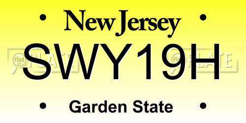 SWY19H New Jersey License Plate