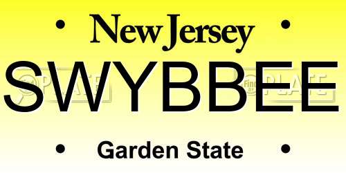 SWYBBEE New Jersey License Plate
