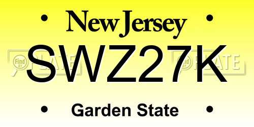 SWZ27K New Jersey License Plate