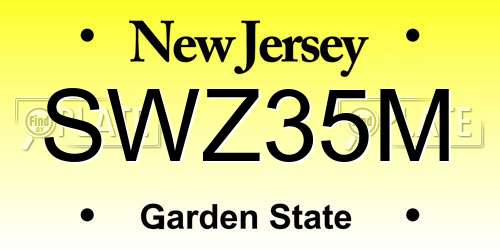 SWZ35M New Jersey License Plate