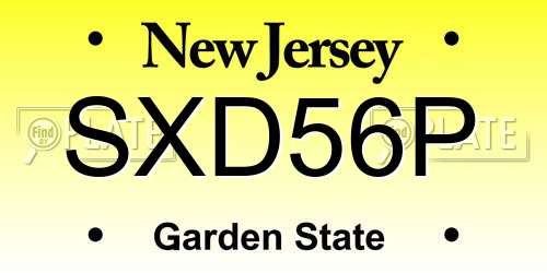 SXD56P New Jersey License Plate