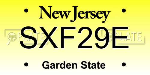 SXF29E New Jersey License Plate