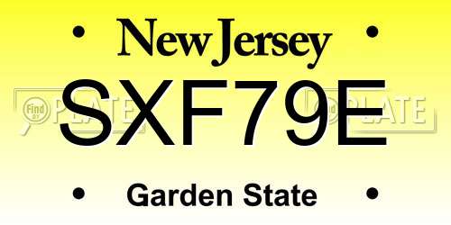 SXF79E New Jersey License Plate