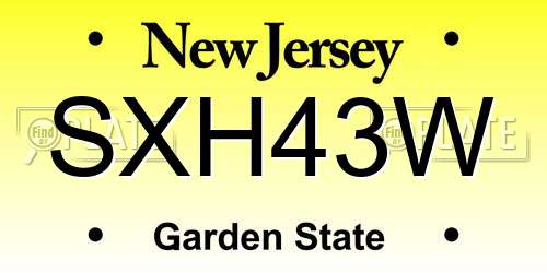 SXH43W New Jersey License Plate