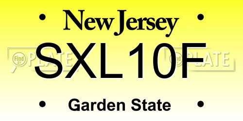 SXL10F New Jersey License Plate