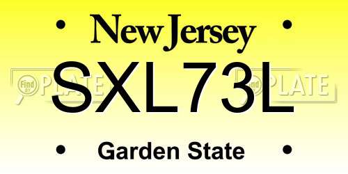 SXL73L New Jersey License Plate