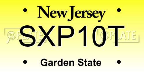 SXP10T New Jersey License Plate