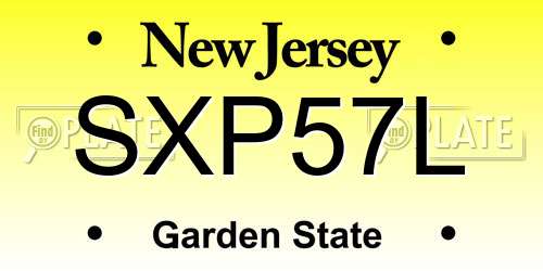 SXP57L New Jersey License Plate