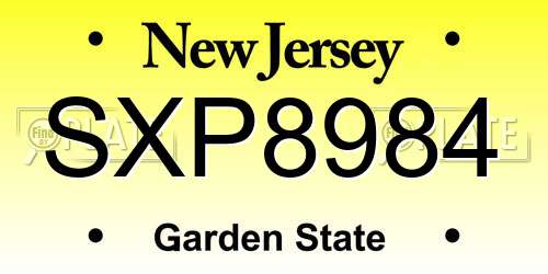 SXP8984 New Jersey License Plate