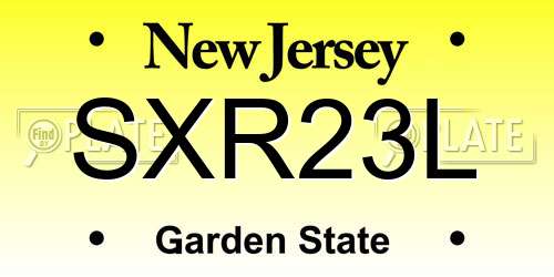 SXR23L New Jersey License Plate