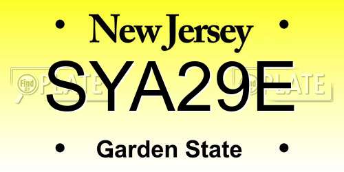 SYA29E New Jersey License Plate