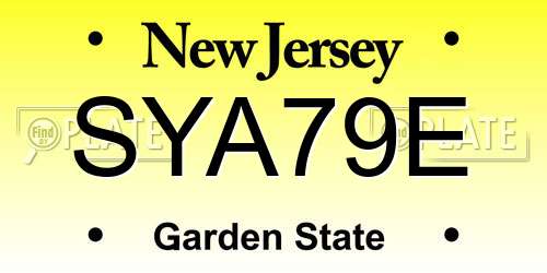 SYA79E New Jersey License Plate