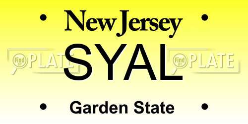 SYAL New Jersey License Plate