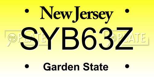 SYB63Z New Jersey License Plate