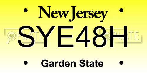 SYE48H New Jersey License Plate