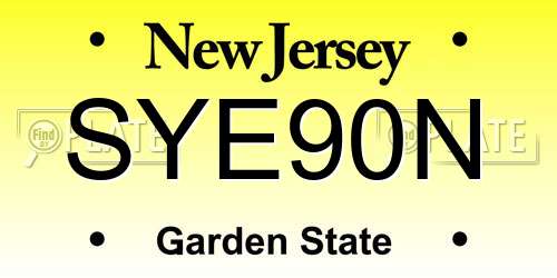SYE90N New Jersey License Plate