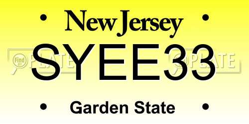 SYEE33 New Jersey License Plate